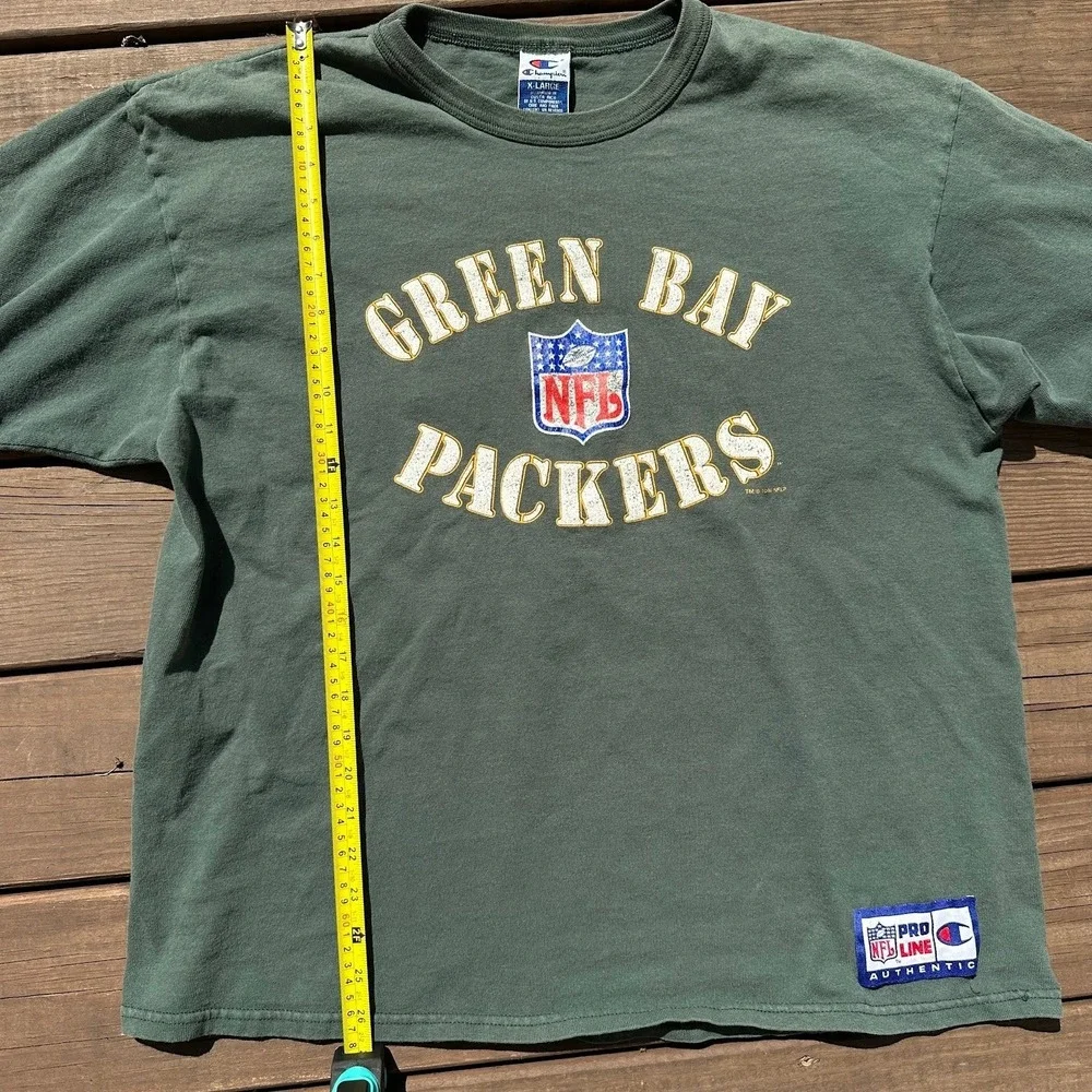 Vintage 1994 Green Bay Packers Champion NFL Pro Line Shirt Mens XL Green 90s - Picture 5 of 6